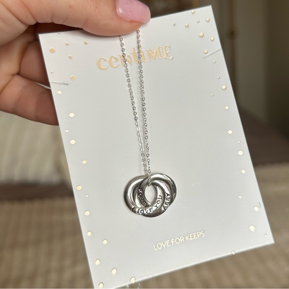 Sterling silver customized eternity necklace I LOVE YOU FOREVER ABBY - Picture 3 of 8